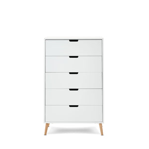 Obaby Maya Tall Boy Chest of Drawers White Front