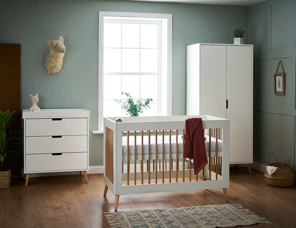 Obaby Maya Mini 3 Piece Room Set - White In Room