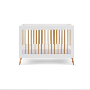 Obaby Maya Mini 2 Piece Room Set - White Cot Front View