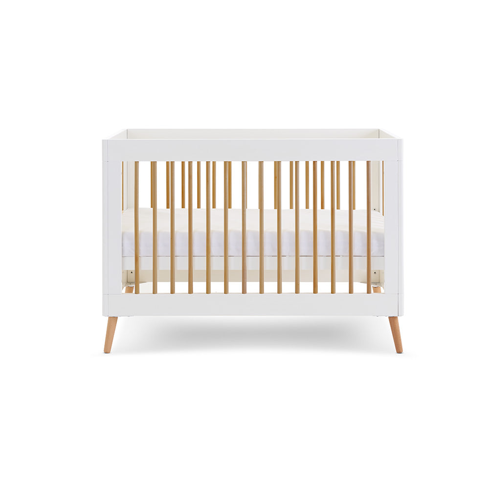 Obaby Maya Mini Cot Bed White Front 