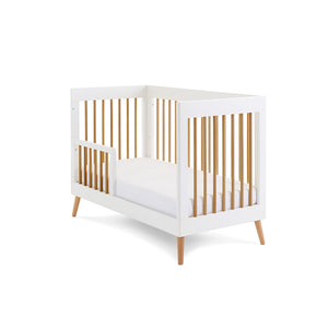 Obaby Maya 3 Piece Room Set - White Cot Side Guard Side View