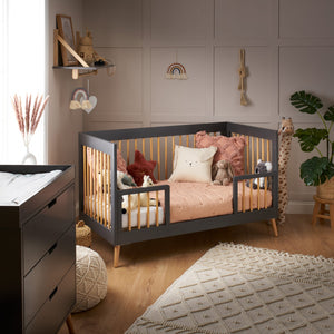 Obaby Maya 2 Piece Room Set - Slate Cot Front Open