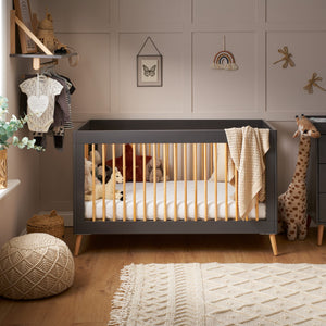 Obaby Maya 2 Piece Room Set - Slate Cot In Room