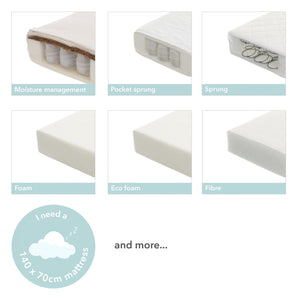 Obaby Whitby 3 Piece Room Set - White Mattress Options