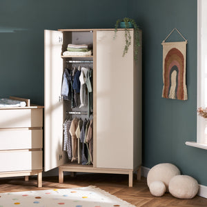 Obaby Astrid Double Wardrobe - Satin - Open In Room