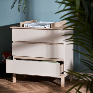 Obaby Astrid Changing Unit - Satin - Front - Draw Open In Room