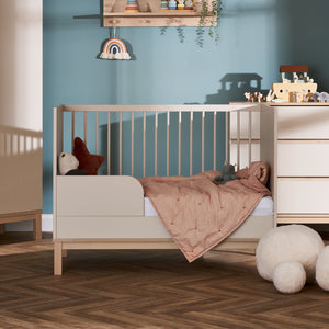 Obaby Astrid Mini Cot Bed - Satin - Front Open In Room